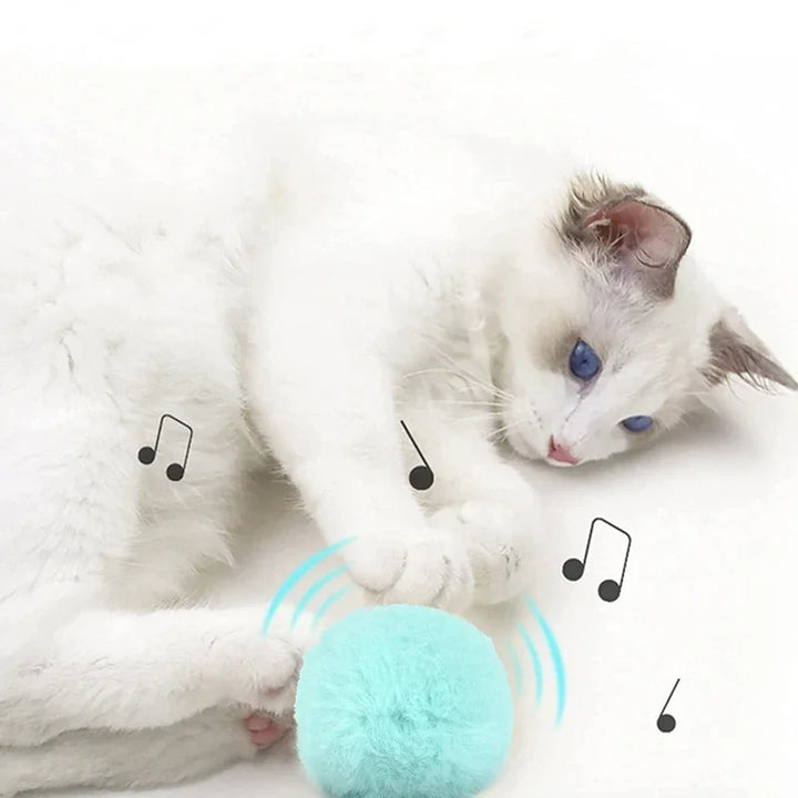 Interactive Ball Smart Cat Toys Plush Electric Catnip Training Toy Kitten Touch Sounding Pet Product Squeak Toy Ball